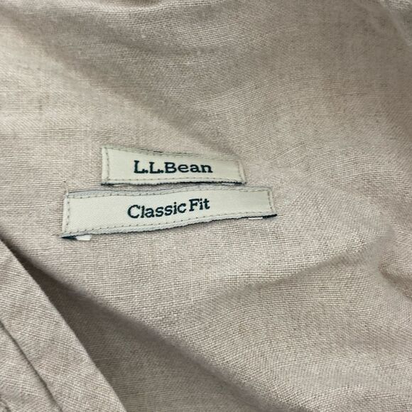 L.L. Bean Women's Tan Classic Fit Linen Drawstring Casual Shorts Size 14 - Picture 7 of 7